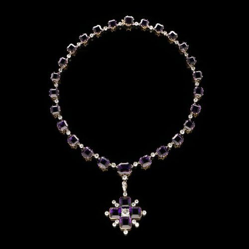 A Victorian amethyst and diamond necklace – £35,000