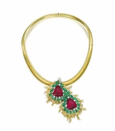 Pink Tourmaline Emerald and Diamond Pendant